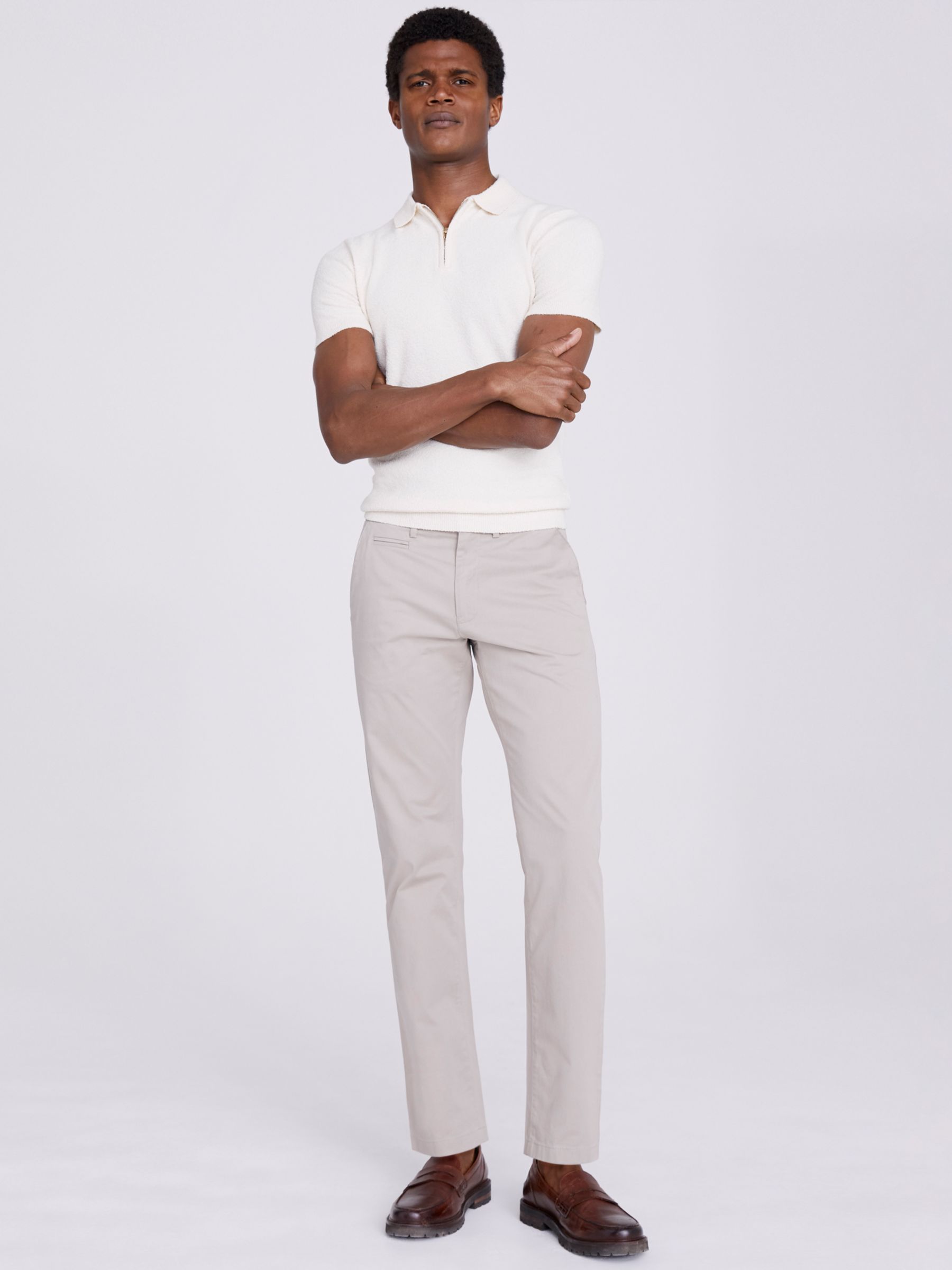 Moss Tailored Taupe Chinos at John Lewis & Partners