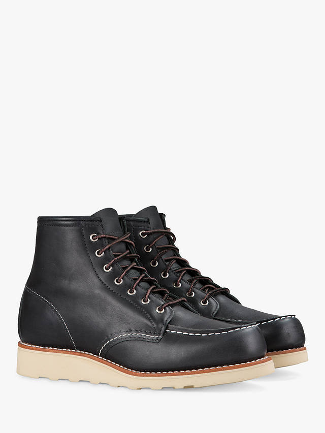 Red Wing 6" Moc Toe Leather Lace-Up Boots, Black Boundary