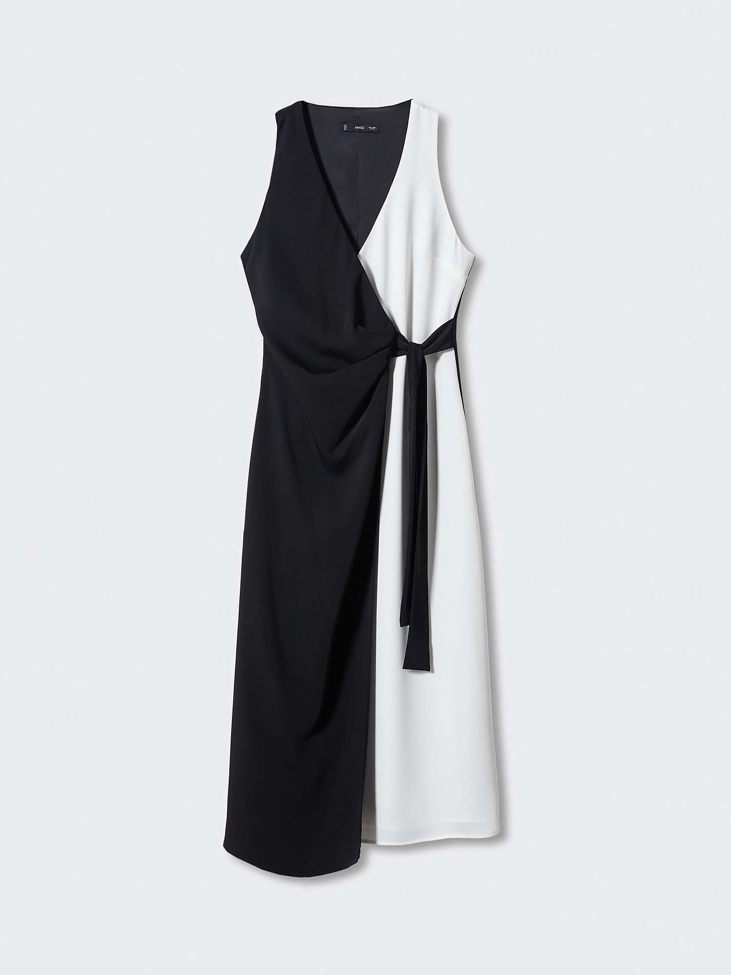 Mango Yinyan Two Tone Midi Dress, Black/White at John Lewis & Partners