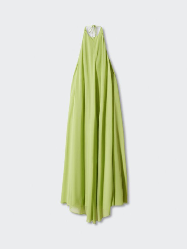 Mango Open Back Maxi Dress, Bright Green, 6