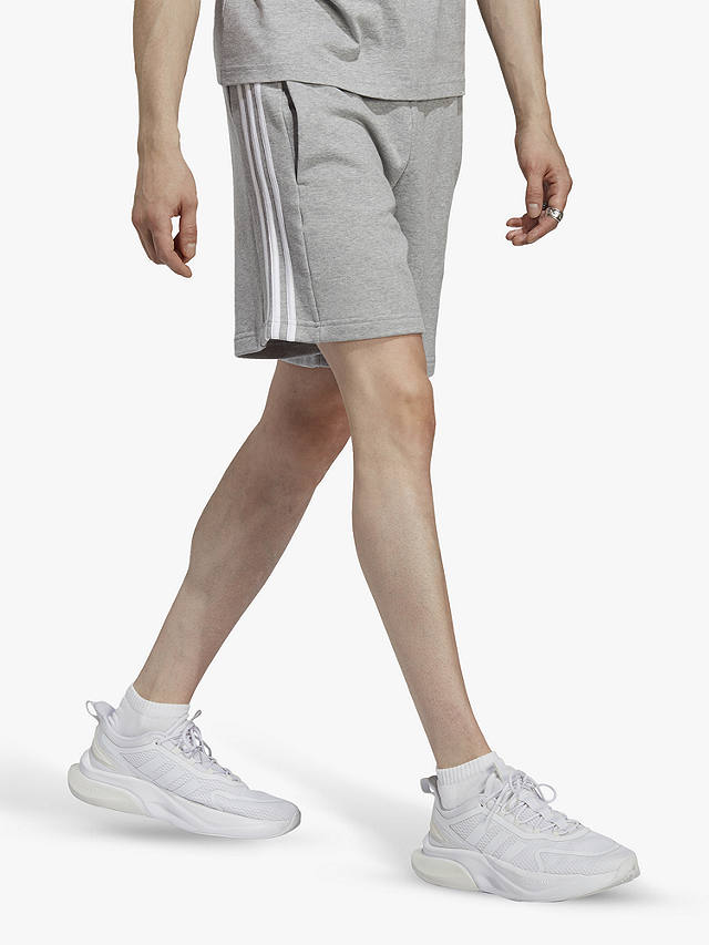 adidas French Terry 3-Stripes Shorts, Grey Heather