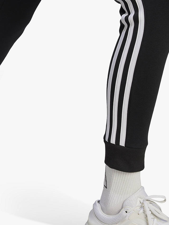 adidas 3-Stripes Fleece Joggers, Black/White