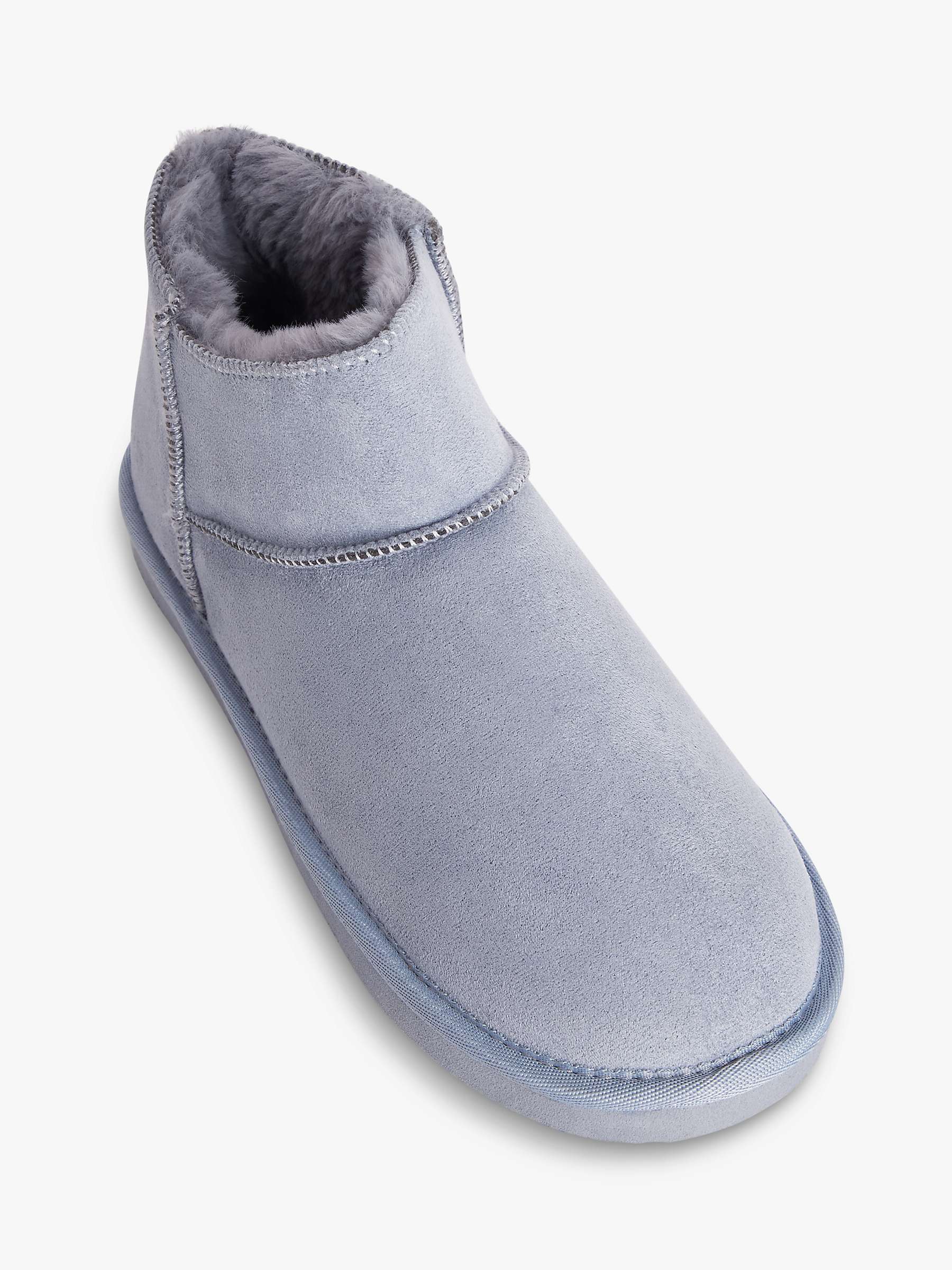 Buy John Lewis ANYDAY Microsuede Faux Fur Cropped Slipper Boots, Grey Online at johnlewis.com