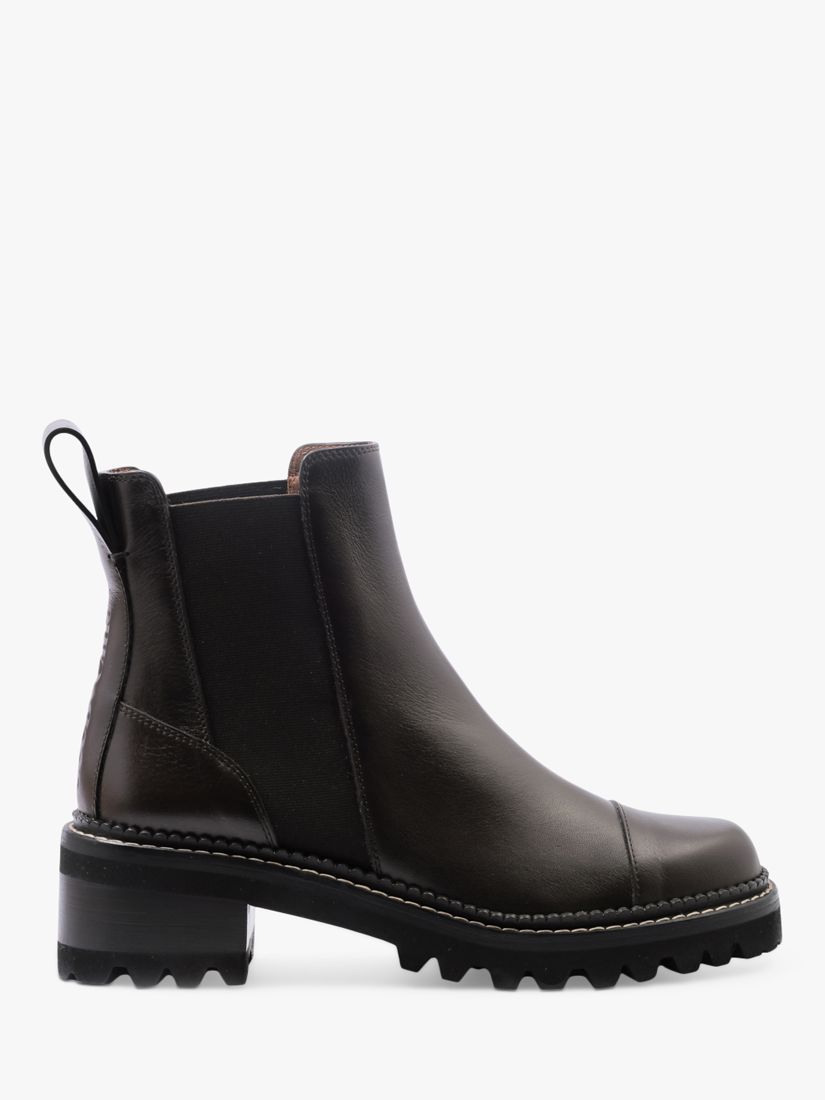 See By Chloé Mallory Leather Chelsea Boots, Dark Brown