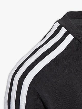 adidas Kids' 3-Stripe TIB T-Shirt, Black/Grey