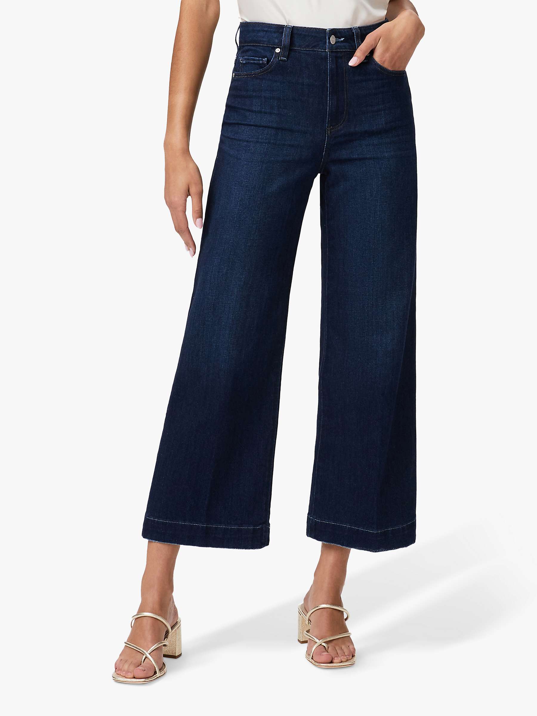 PAIGE Anessa Wide Leg Ankle Jeans, The Disco at John Lewis & Partners
