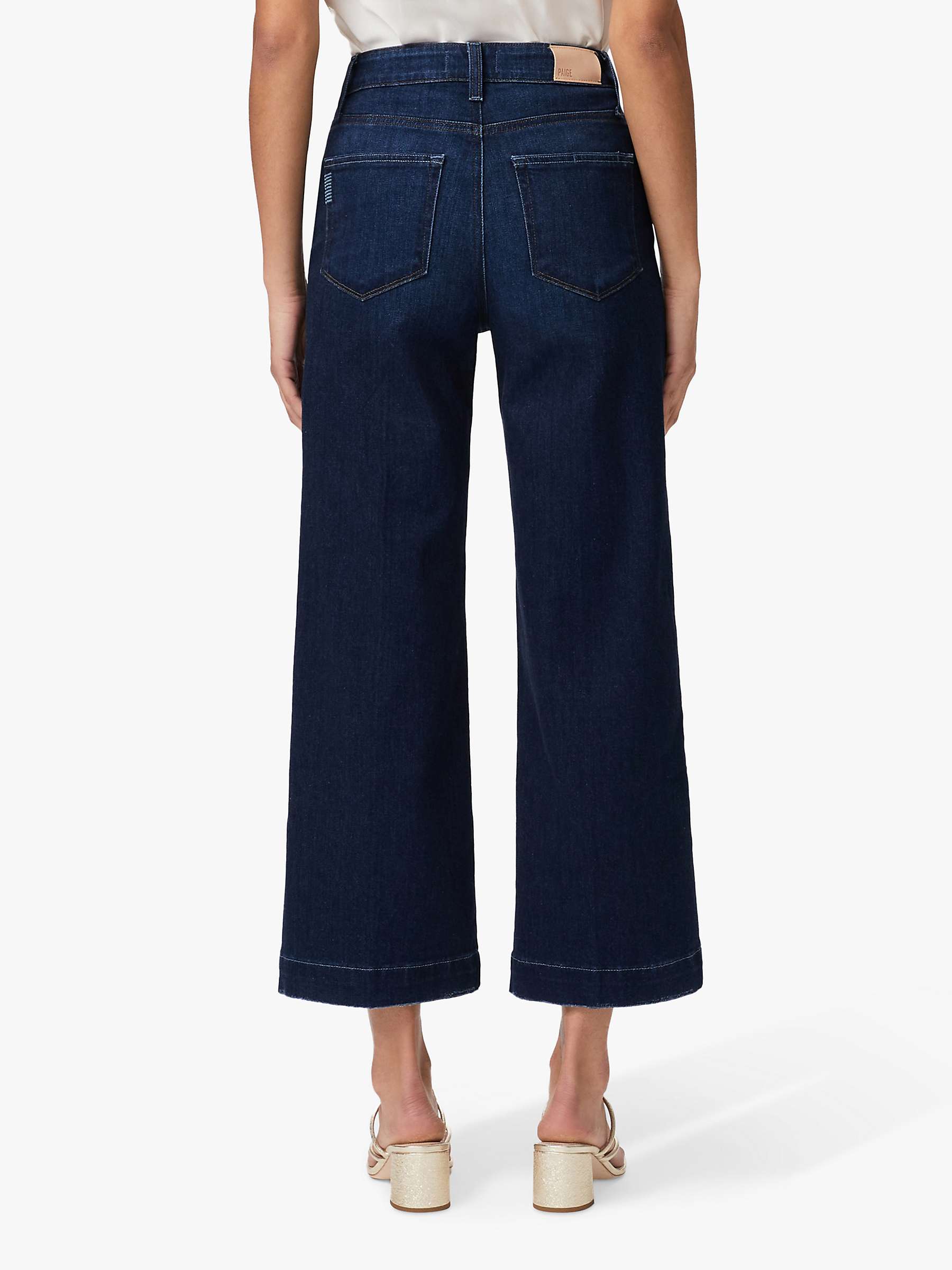 PAIGE Anessa Wide Leg Ankle Jeans, The Disco at John Lewis & Partners