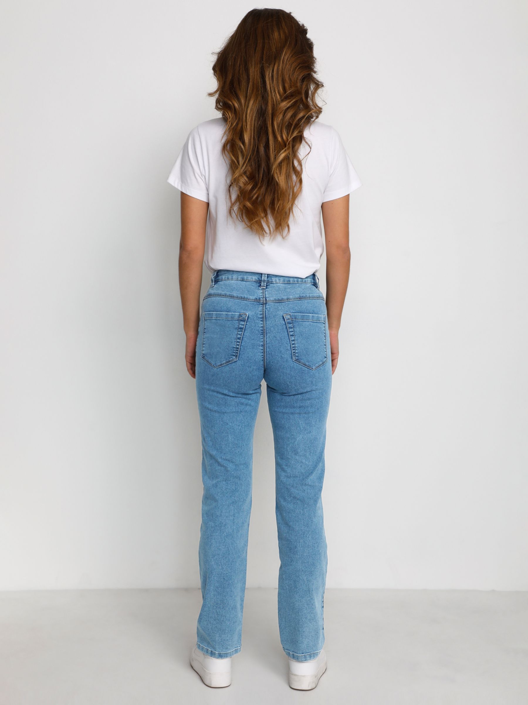 KAFFE Vicky Straight Leg Jeans, Blue Washed Denim, 10