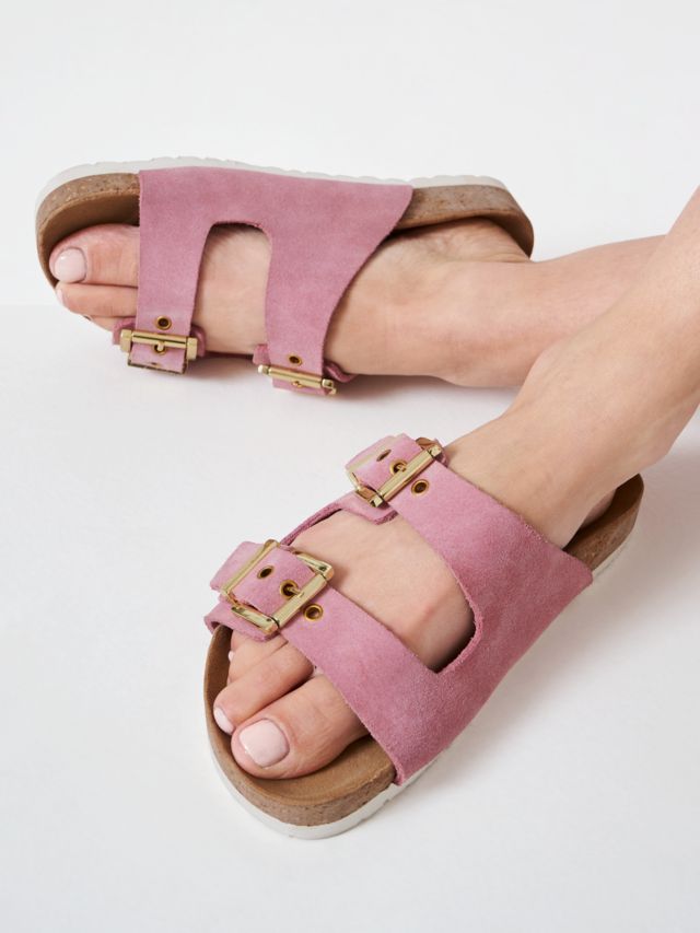 Crew Clothing Gemma Suede Sandals Rose Pink 3