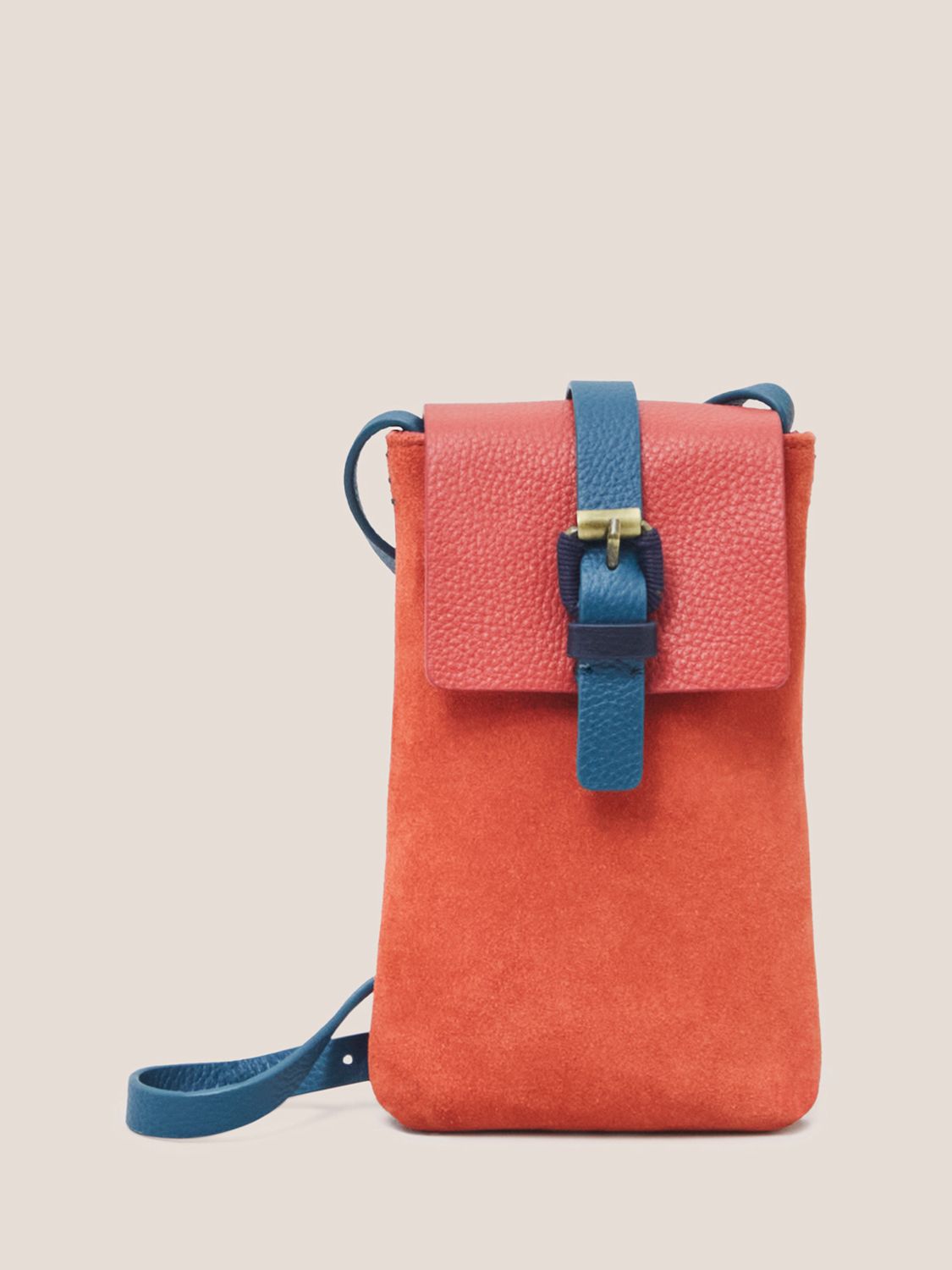 Women's orange LondonX suede leather shopping bag - CROSS