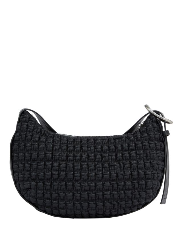 Calvin Klein Textured Crescent Bag, Black, One Size