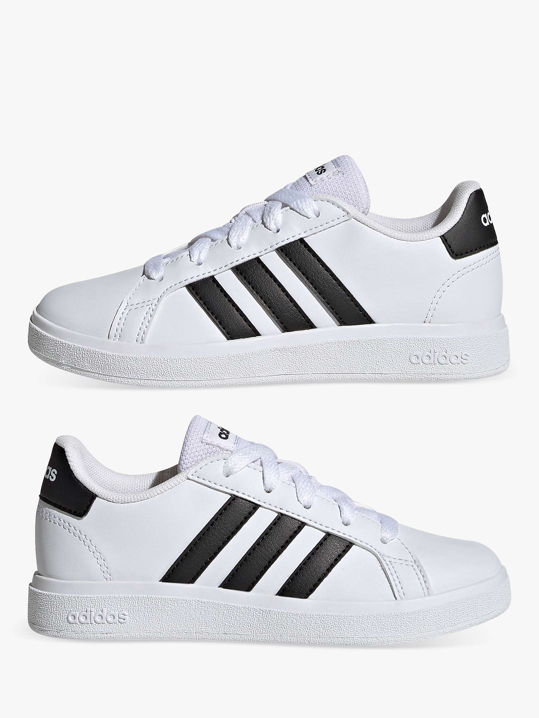 Buy adidas Kids' Grand Court 2.0 Trainers, White/Black Online at johnlewis.com