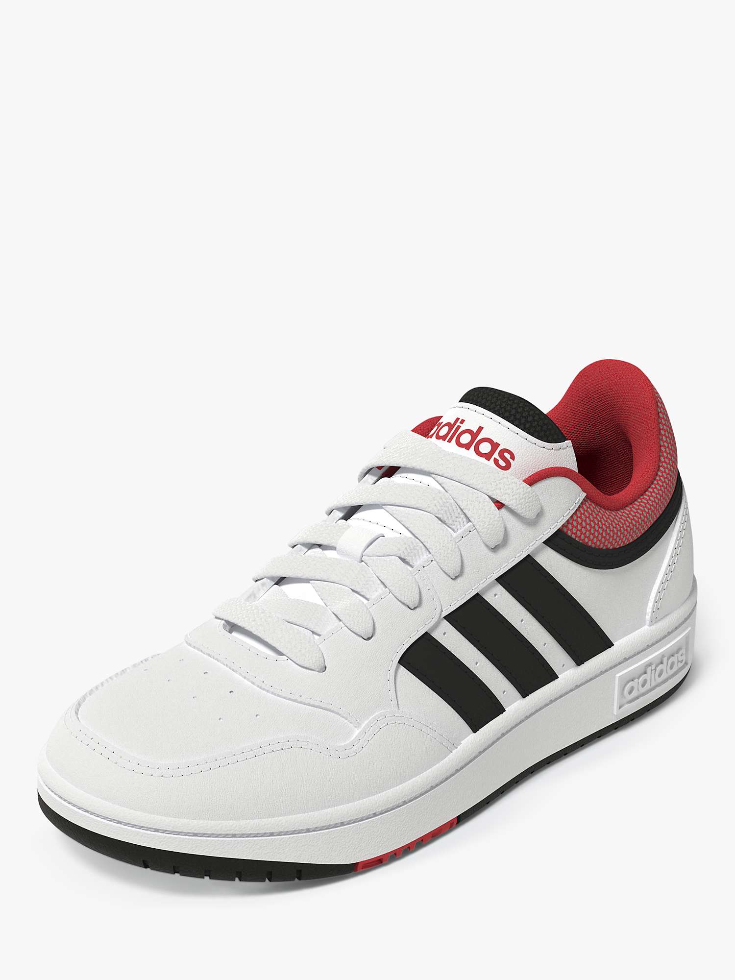 adidas Kids' Hoops Trainers, White/red at John Lewis & Partners