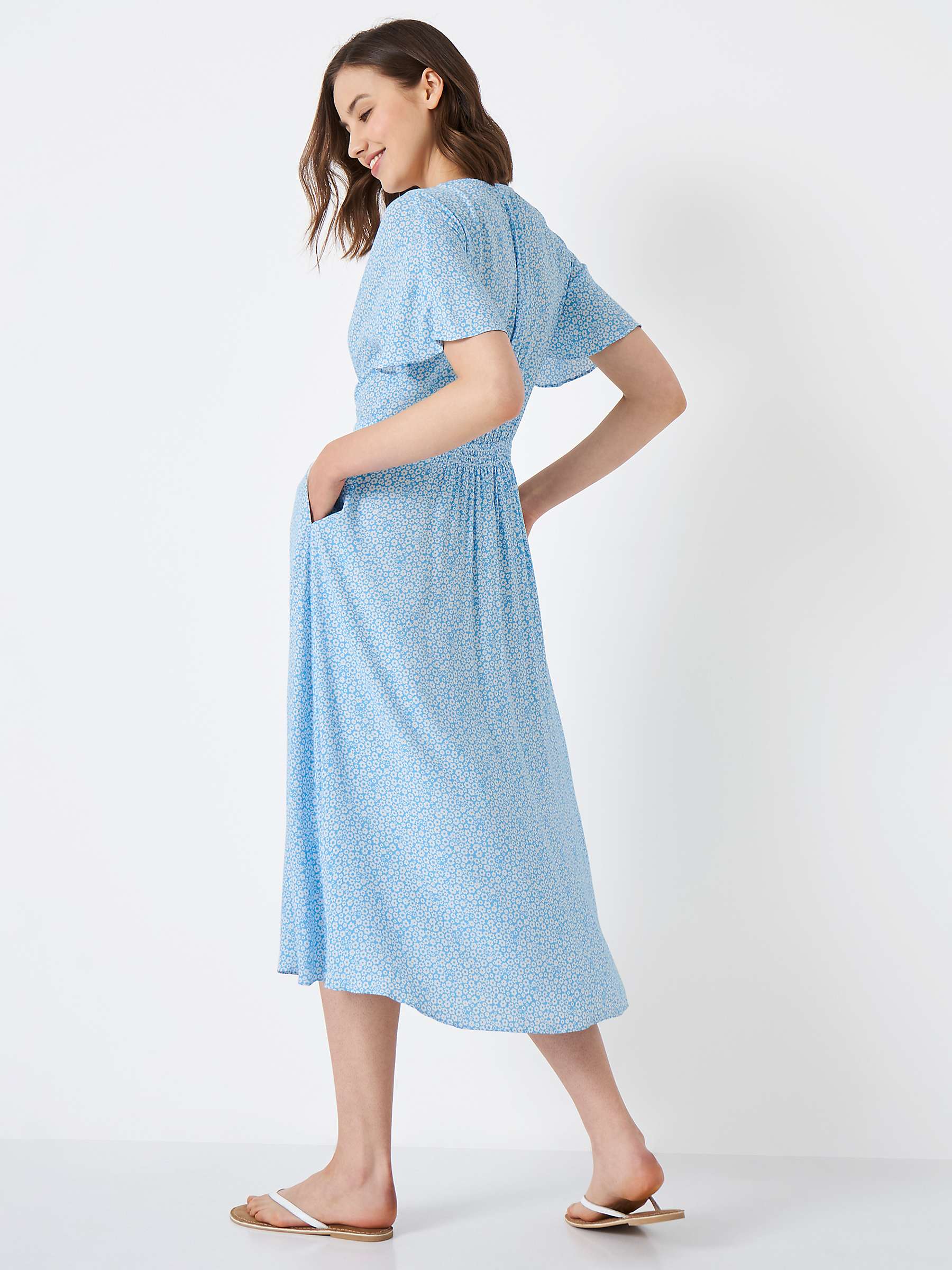 Buy Crew Clothing Eden Floral Midi Dress, Multi Blue Online at johnlewis.com