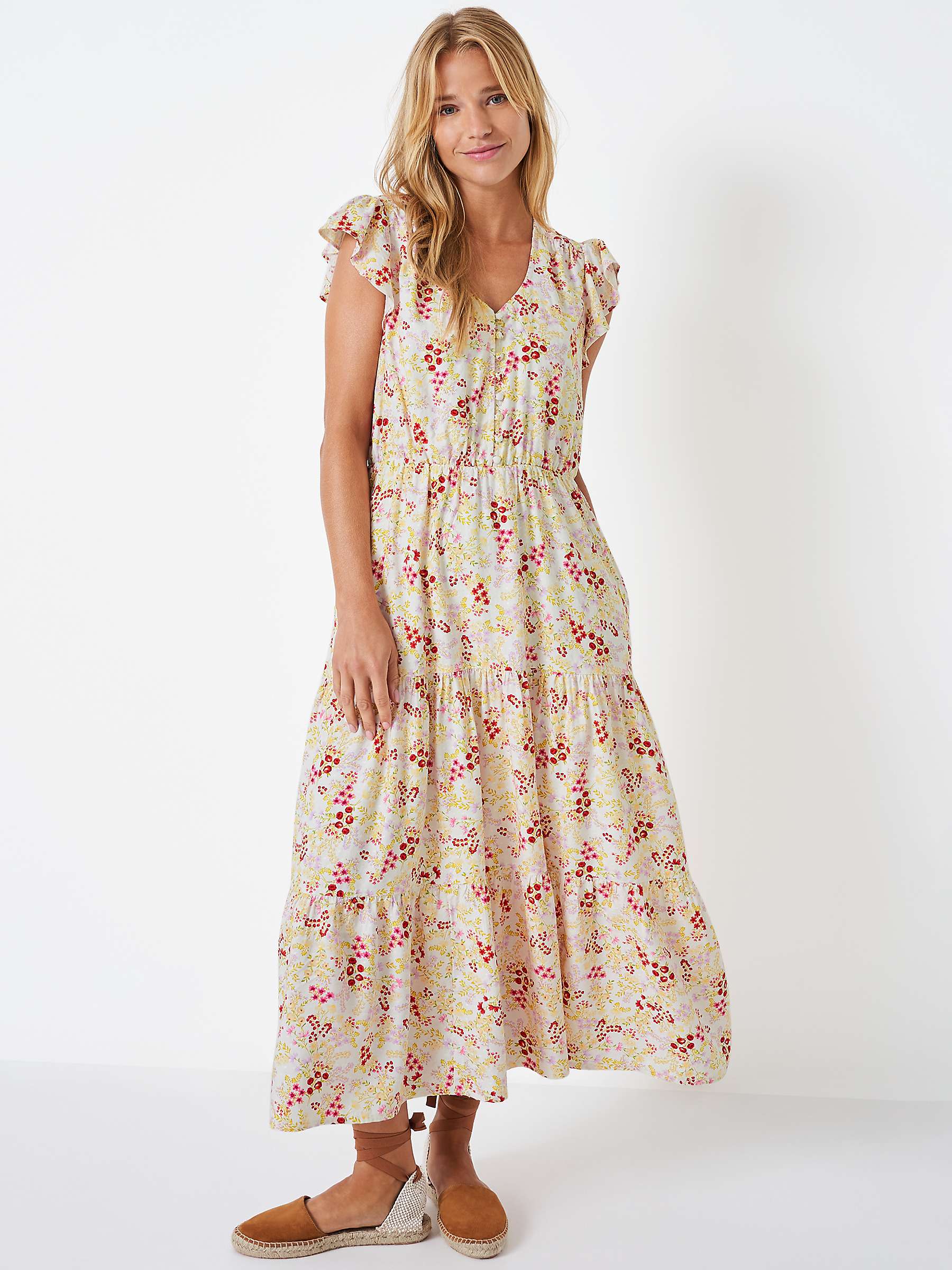 Buy Crew Clothing Lauren Midi Dress, Multi/White Online at johnlewis.com