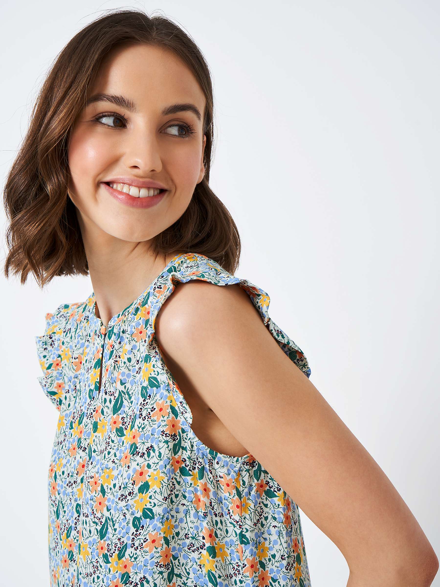 Buy Crew Clothing Ophelia Floral Ruffle Sleeve Blouse Online at johnlewis.com