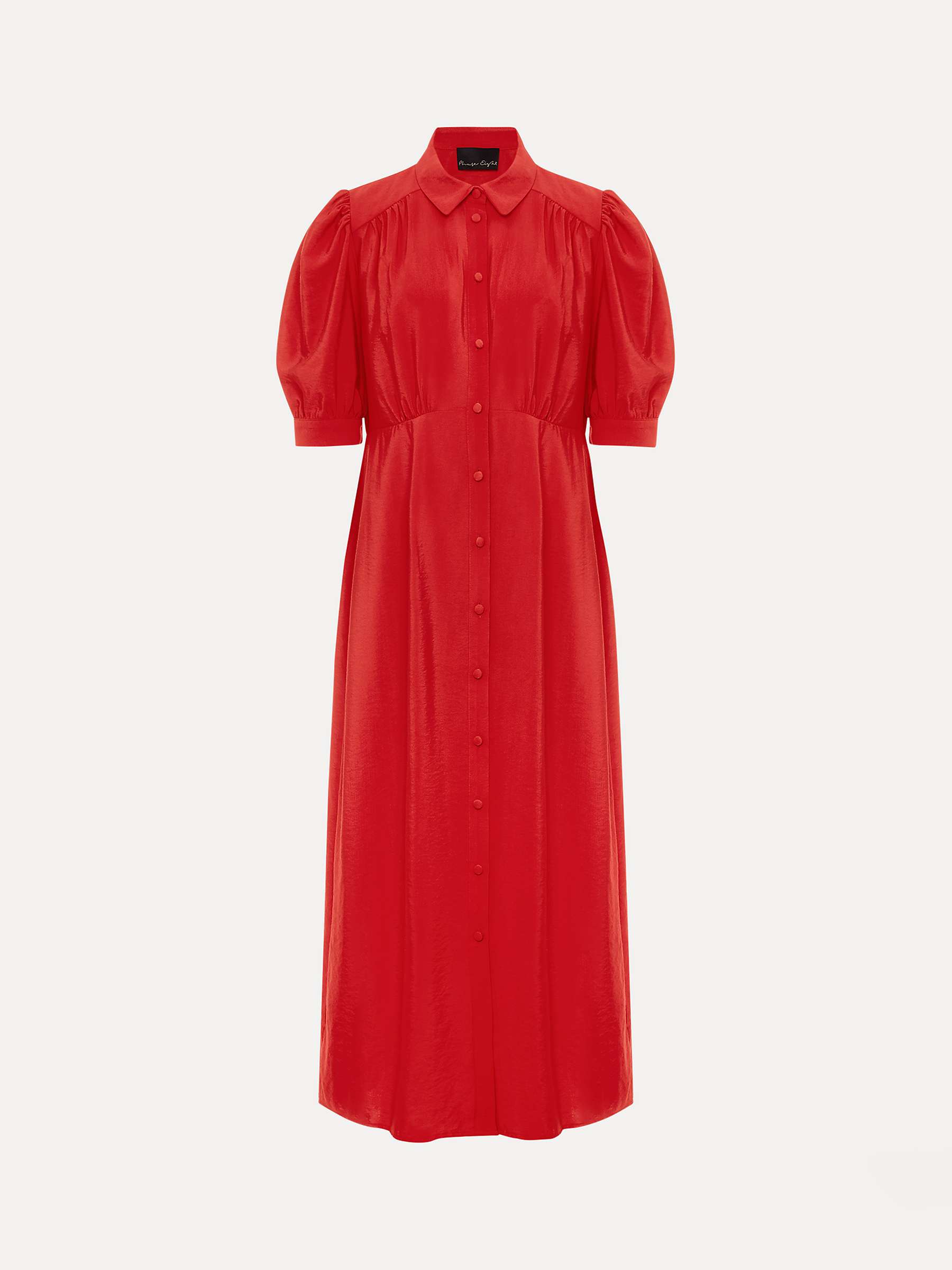 Buy Phase Eight Cosette Shirt Midi Dress, Red Online at johnlewis.com