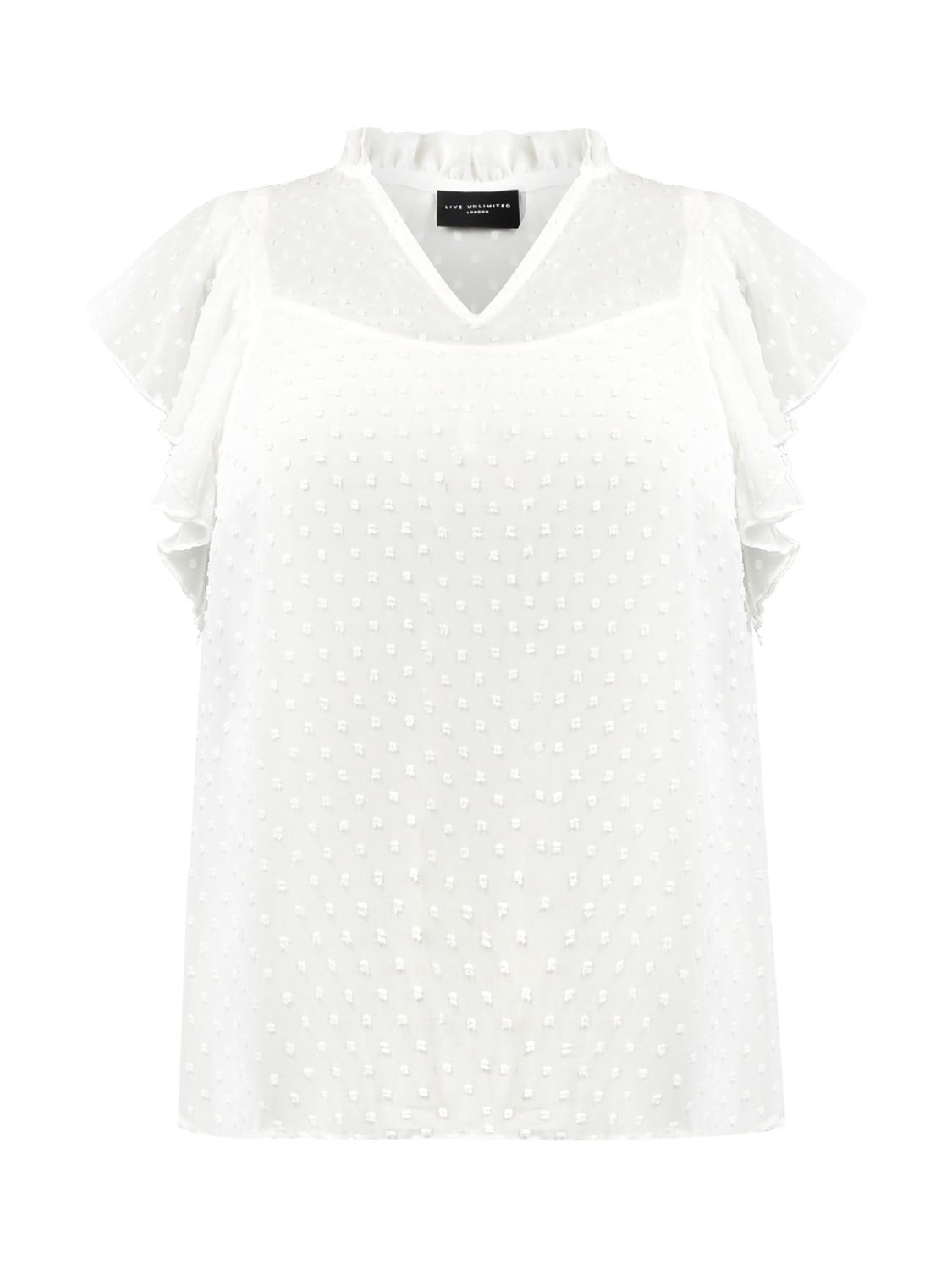 Live Unlimited Curve Dobby Camisole Blouse, White at John Lewis & Partners