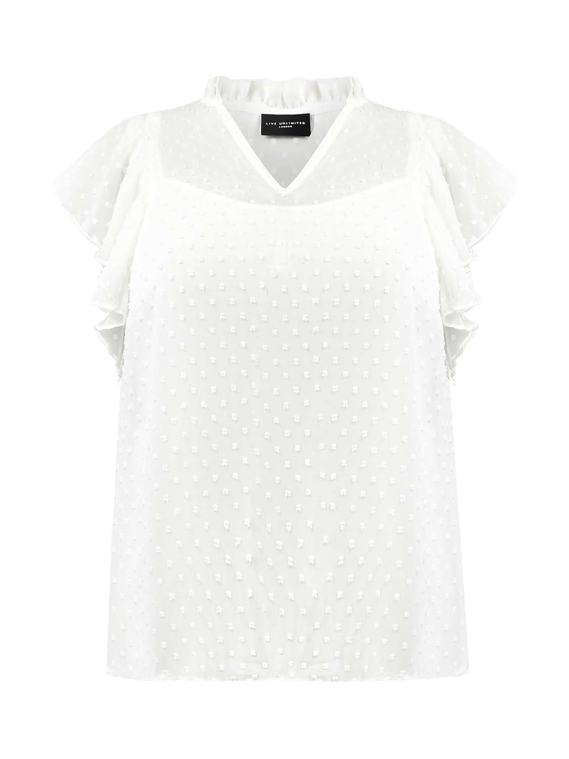 Buy Live Unlimited Curve Dobby Camisole Blouse, White Online at johnlewis.com