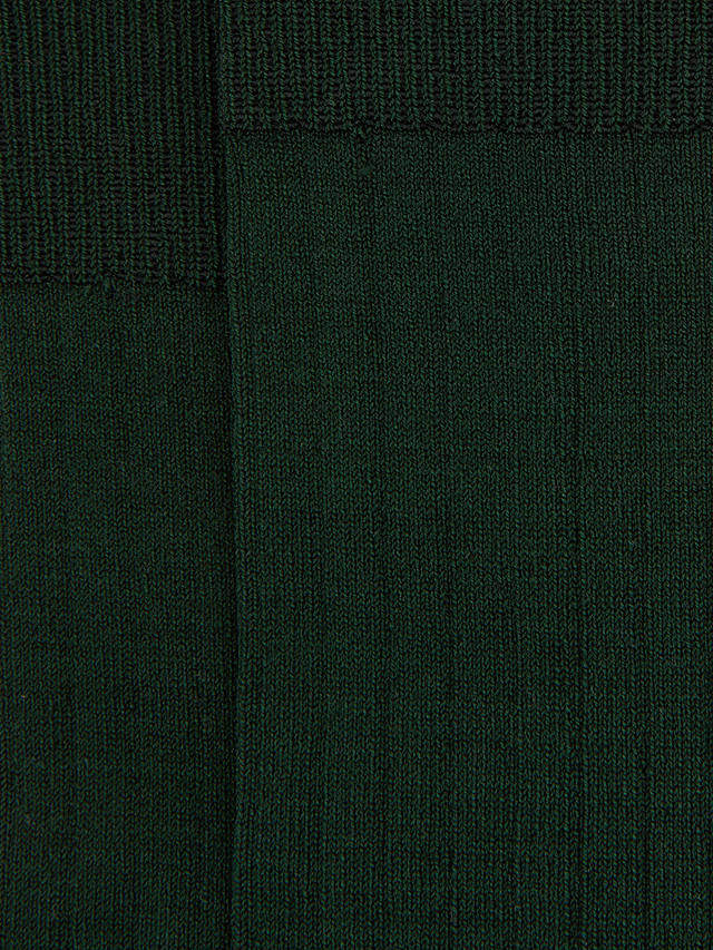Reiss Fela Cotton Blend Ribbed Socks, Bottle Green
