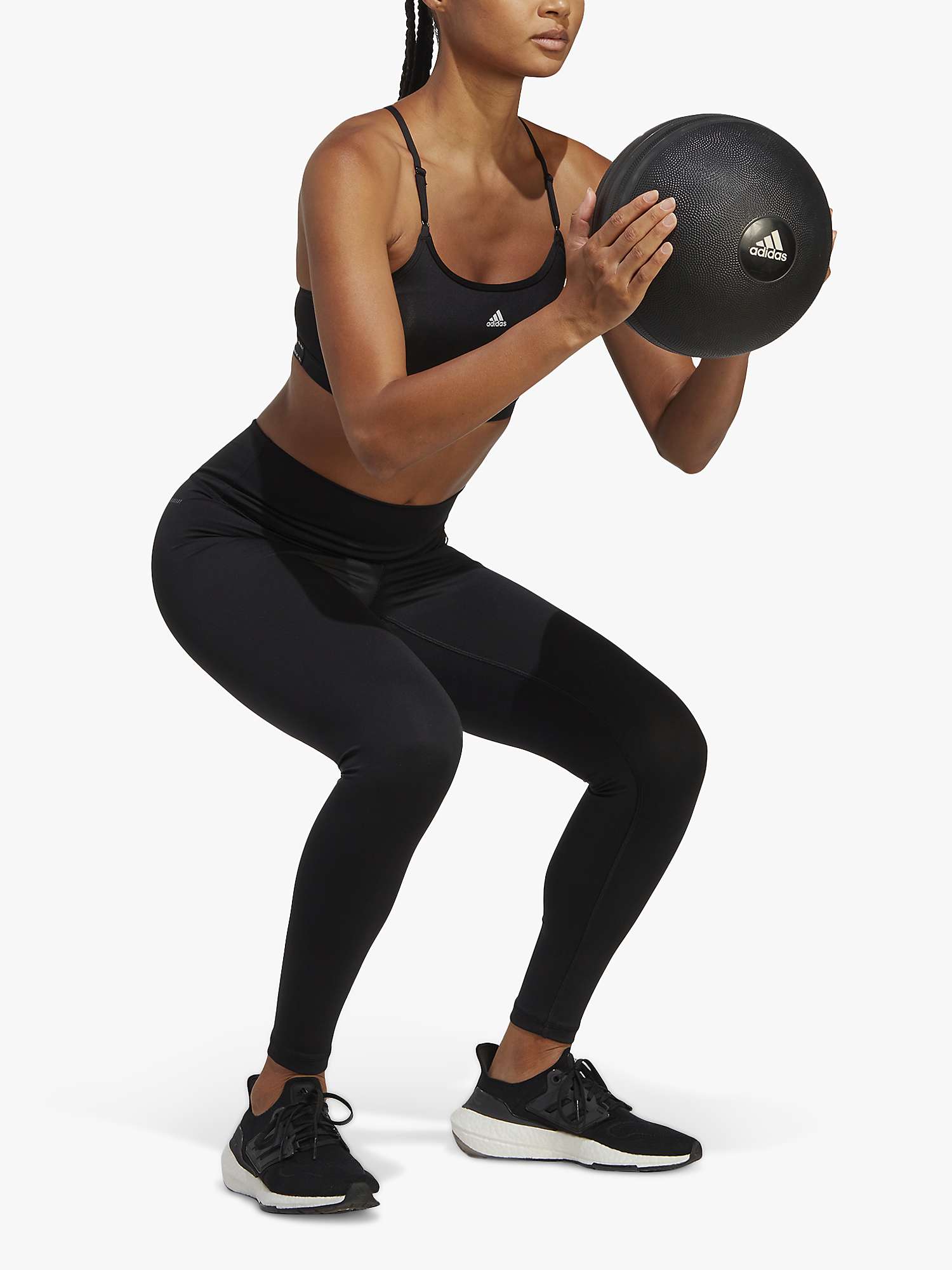 Buy adidas Training Essentials High-Waisted 7/8 Gym Leggings, Black Online at johnlewis.com
