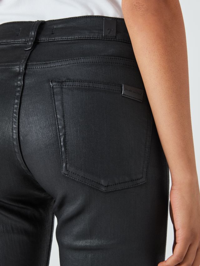 Seven for all mankind black coated jeans sale