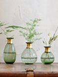 Nkuku Miza Glass Globe Vase, Green