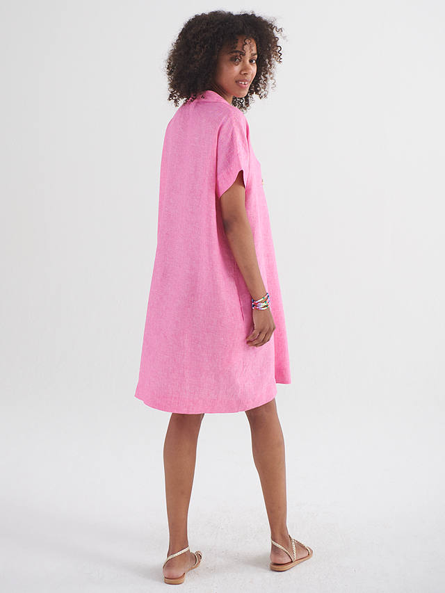 NRBY Shelly Linen Dress, Cherry Pink