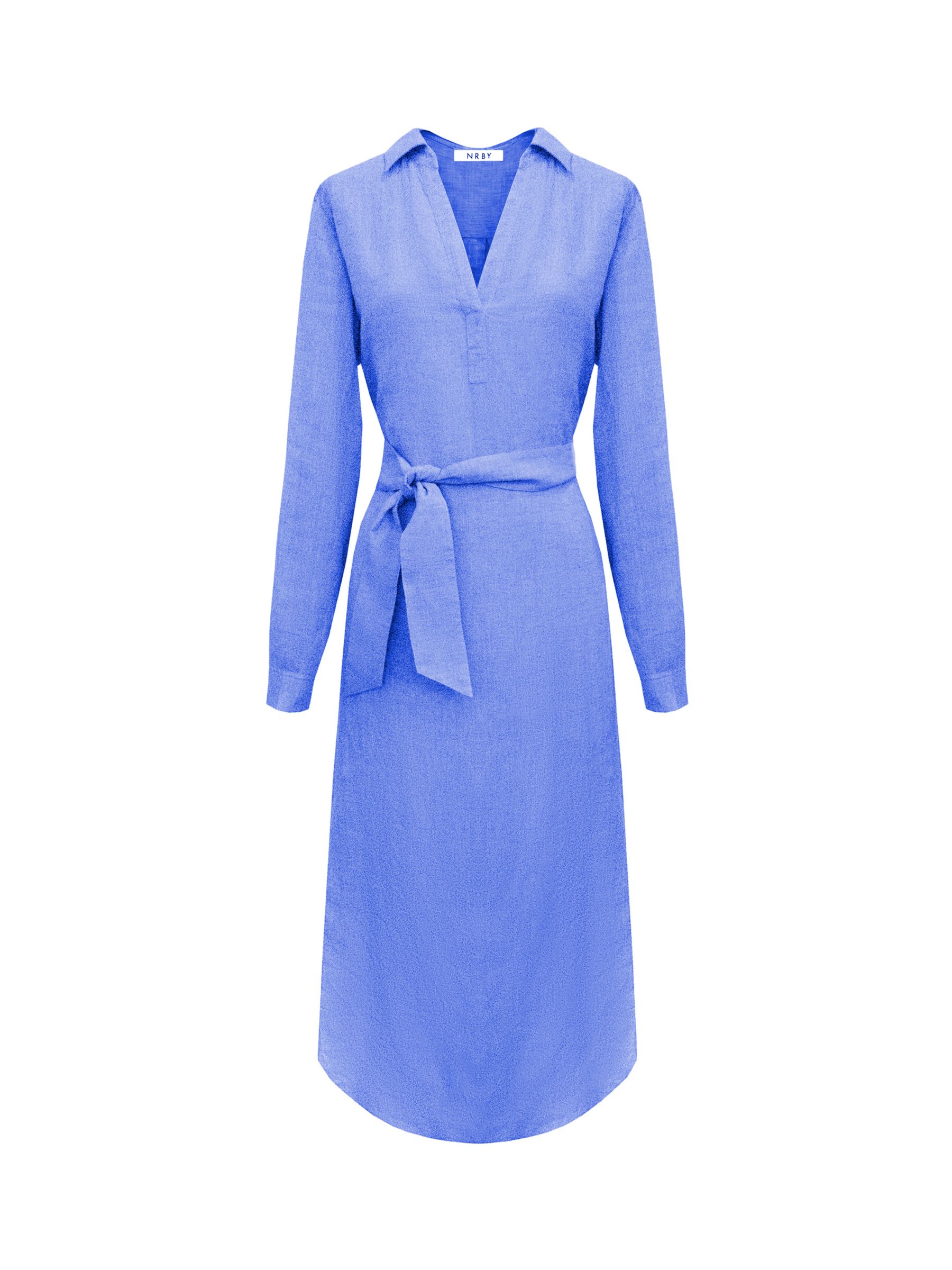 NRBY Chrissie Linen Midi Dress, Blue, XS