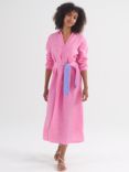NRBY Chrissie Linen Midi Dress, Cherry Pink