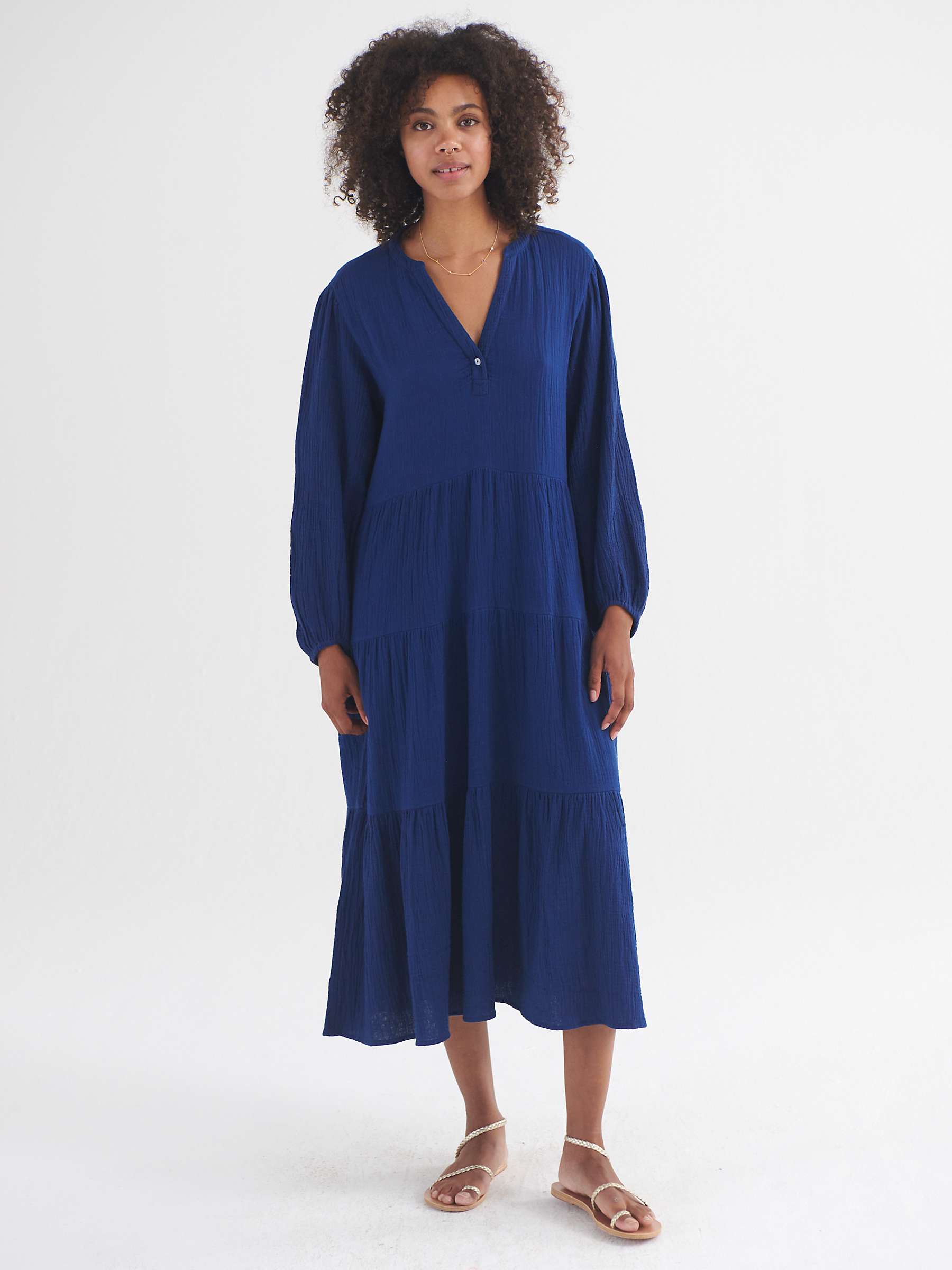 Buy NRBY Marina Double Cloth Tiered Midi Dress Online at johnlewis.com
