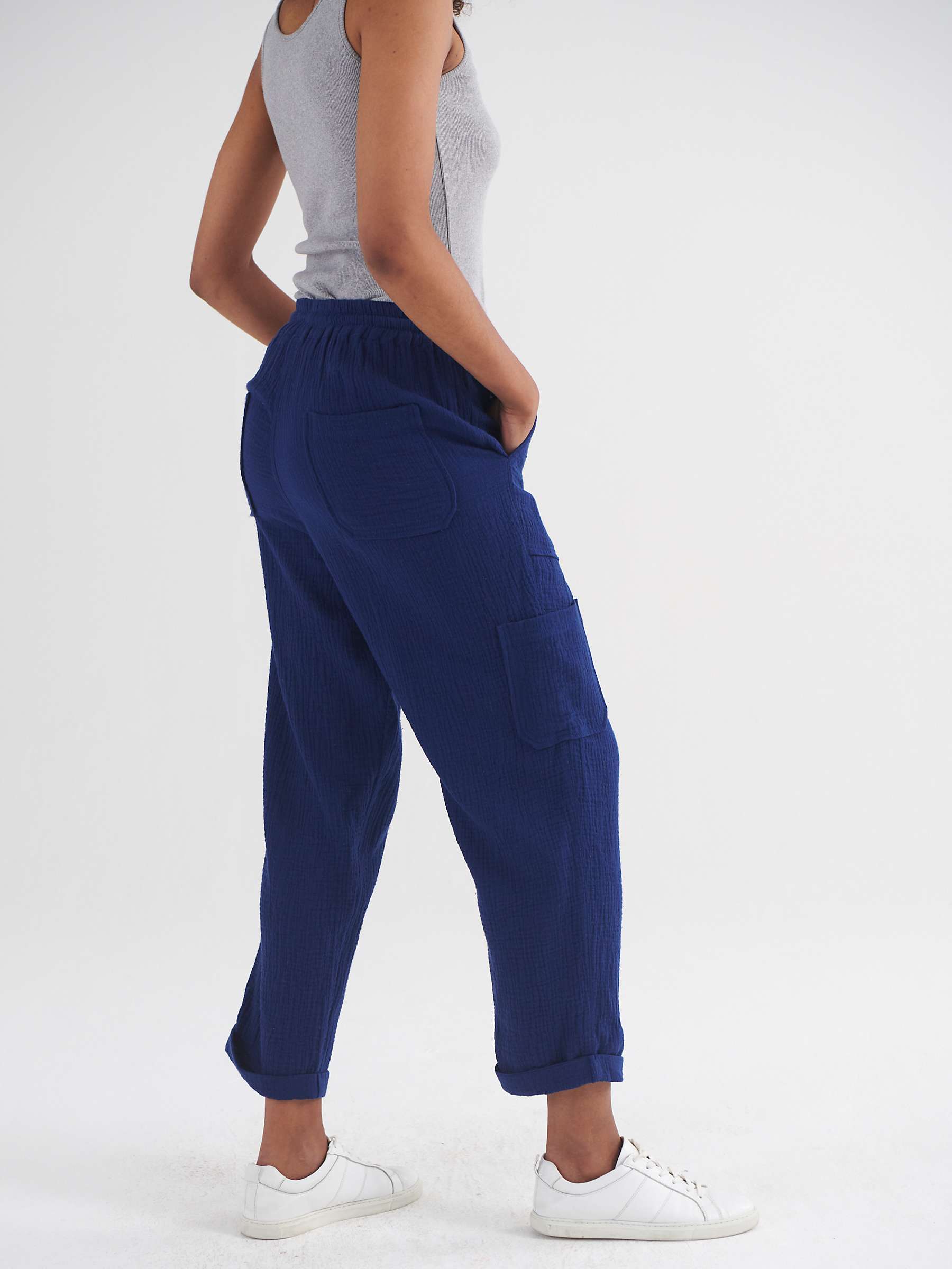 Buy NRBY Mel Cargo Cropped Trousers, Navy Online at johnlewis.com