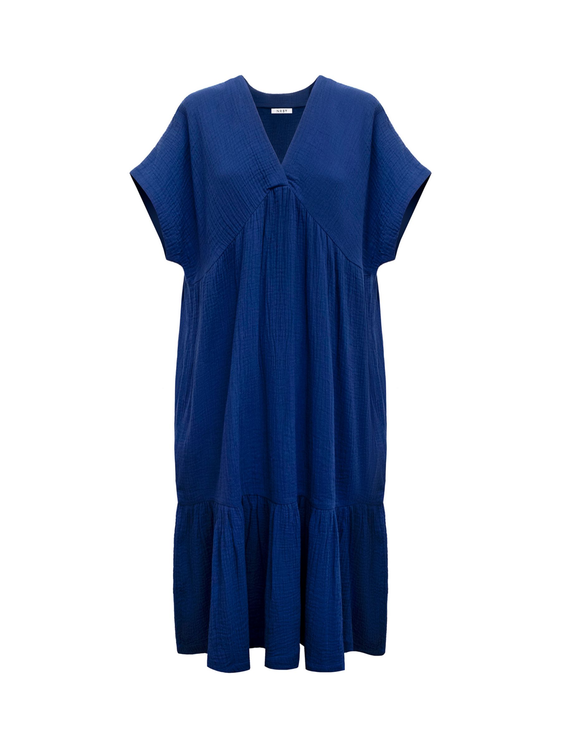 NRBY Gia Double Cloth Tiered Dress, Navy, XS
