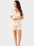 Chelsea Peers Bumblebee Organic Cotton Pyjama Set, Off White/multi