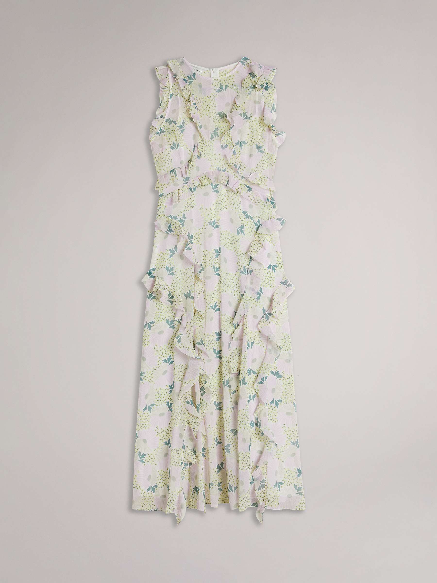 Buy Ted Baker Calini Floral Frill Midi Dress, Lilac/Multi Online at johnlewis.com