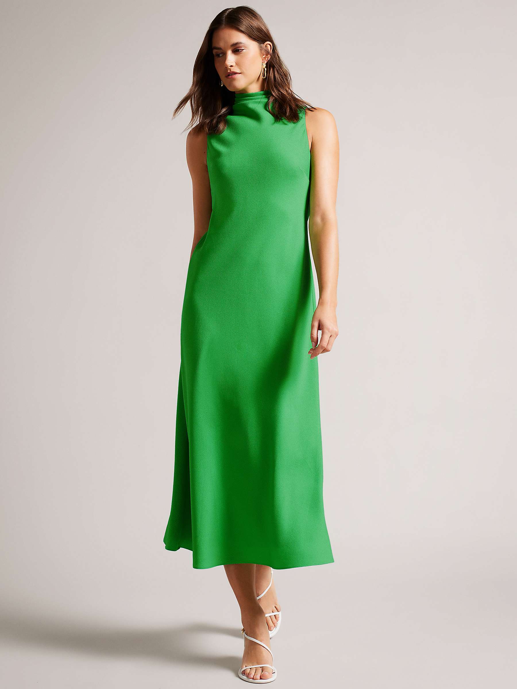Buy Ted Baker Eleanar Sleeveless Midi Dress, Green Online at johnlewis.com