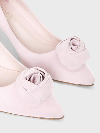 Hobbs Maisie Suede Court Shoes, Pale Pink