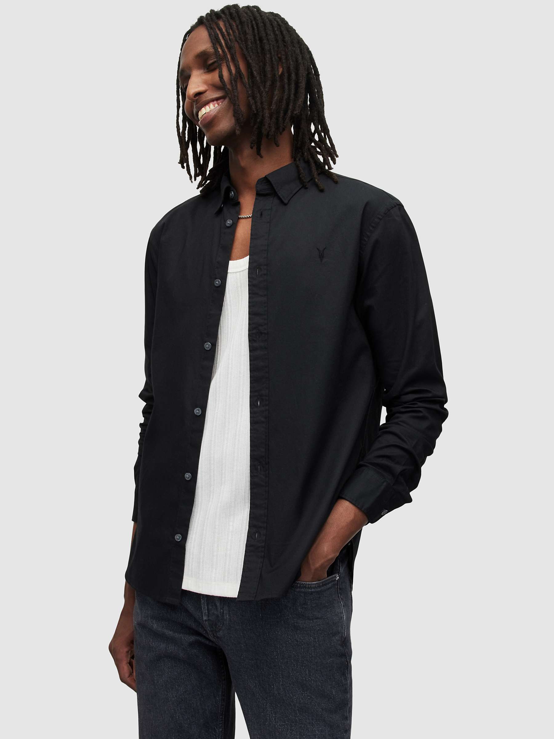 Buy AllSaints Hawthorne Long Sleeve Shirt Online at johnlewis.com