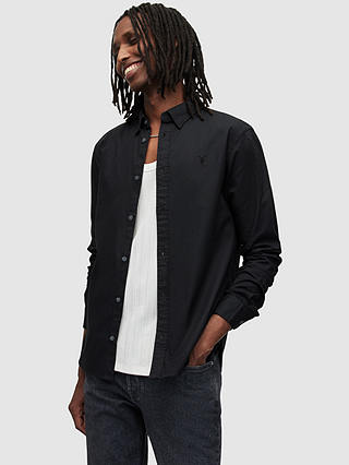 AllSaints Hawthorne Long Sleeve Shirt, Black