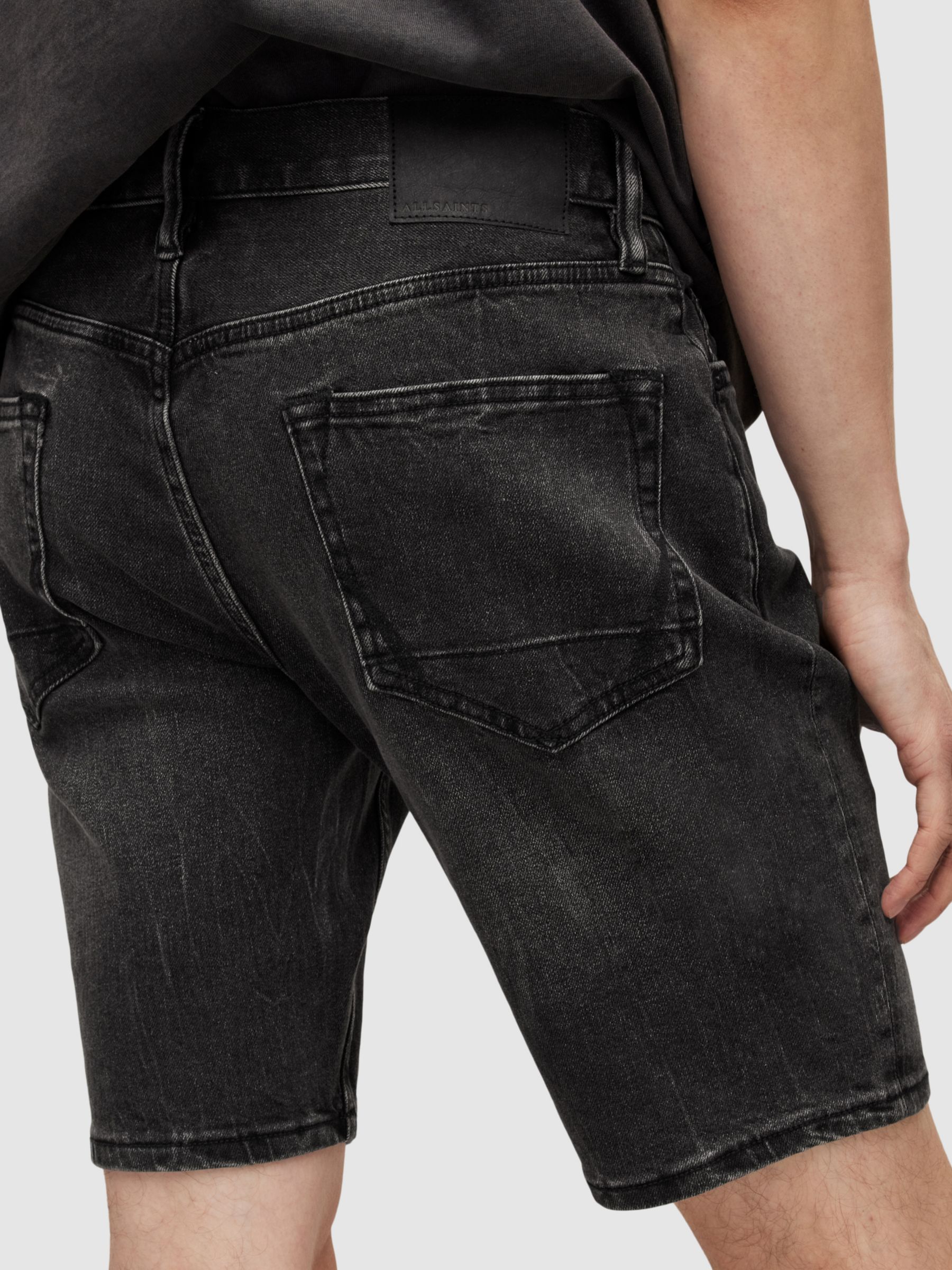 Buy AllSaints Switch Denim Slim Fit Shorts, Washed Black Online at johnlewis.com