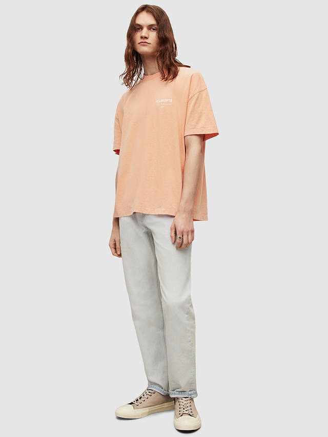 AllSaints Underground T-Shirt, Orange/Cala White