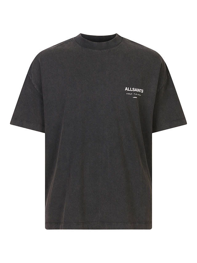 AllSaints Underground T-Shirt, Washed Black at John Lewis & Partners
