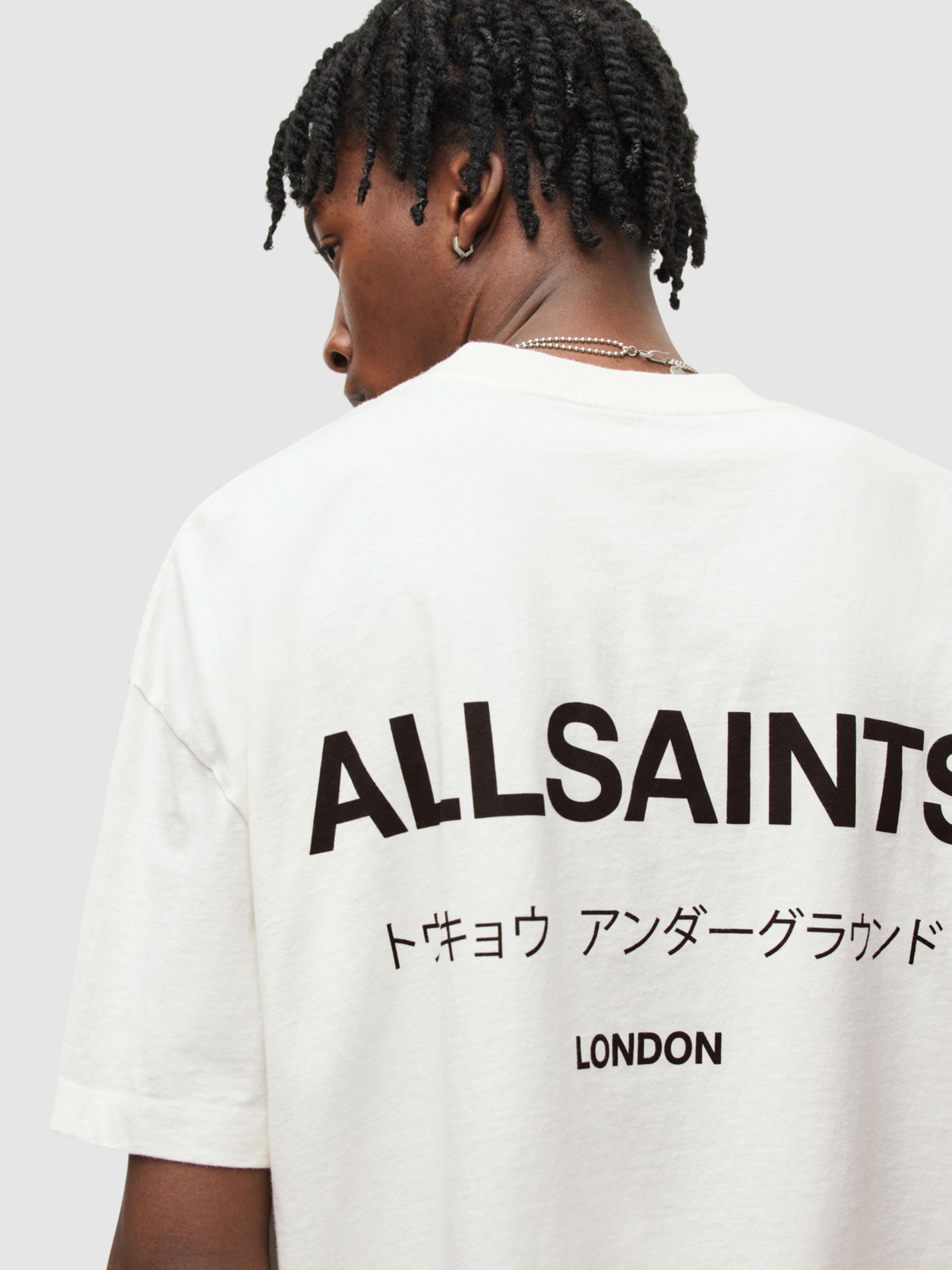 AllSaints Underground T-Shirt, Ashen White, L