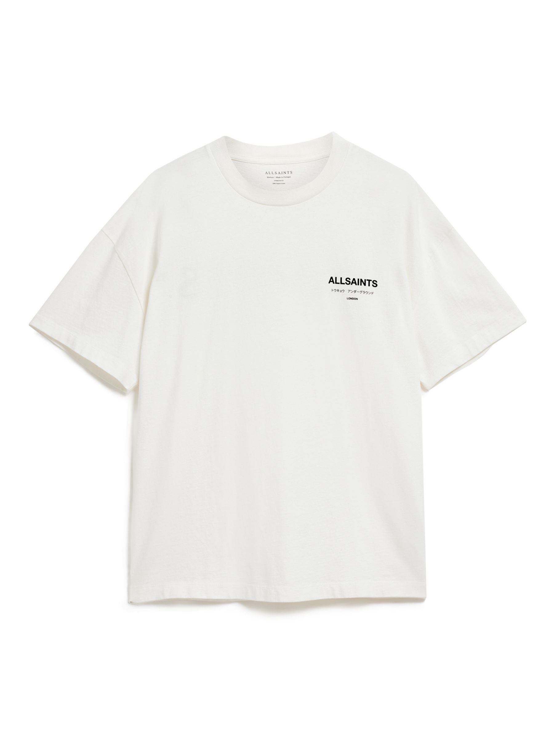 AllSaints Underground T-Shirt, Ashen White at John Lewis & Partners