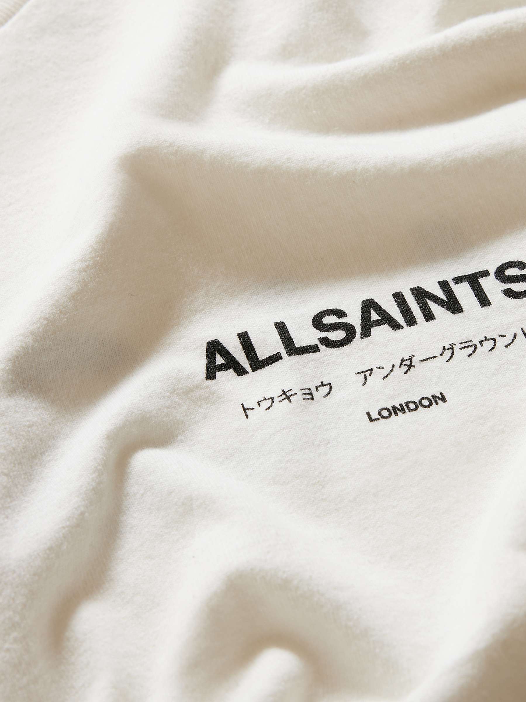 AllSaints Underground T-Shirt, Ashen White at John Lewis  Partners