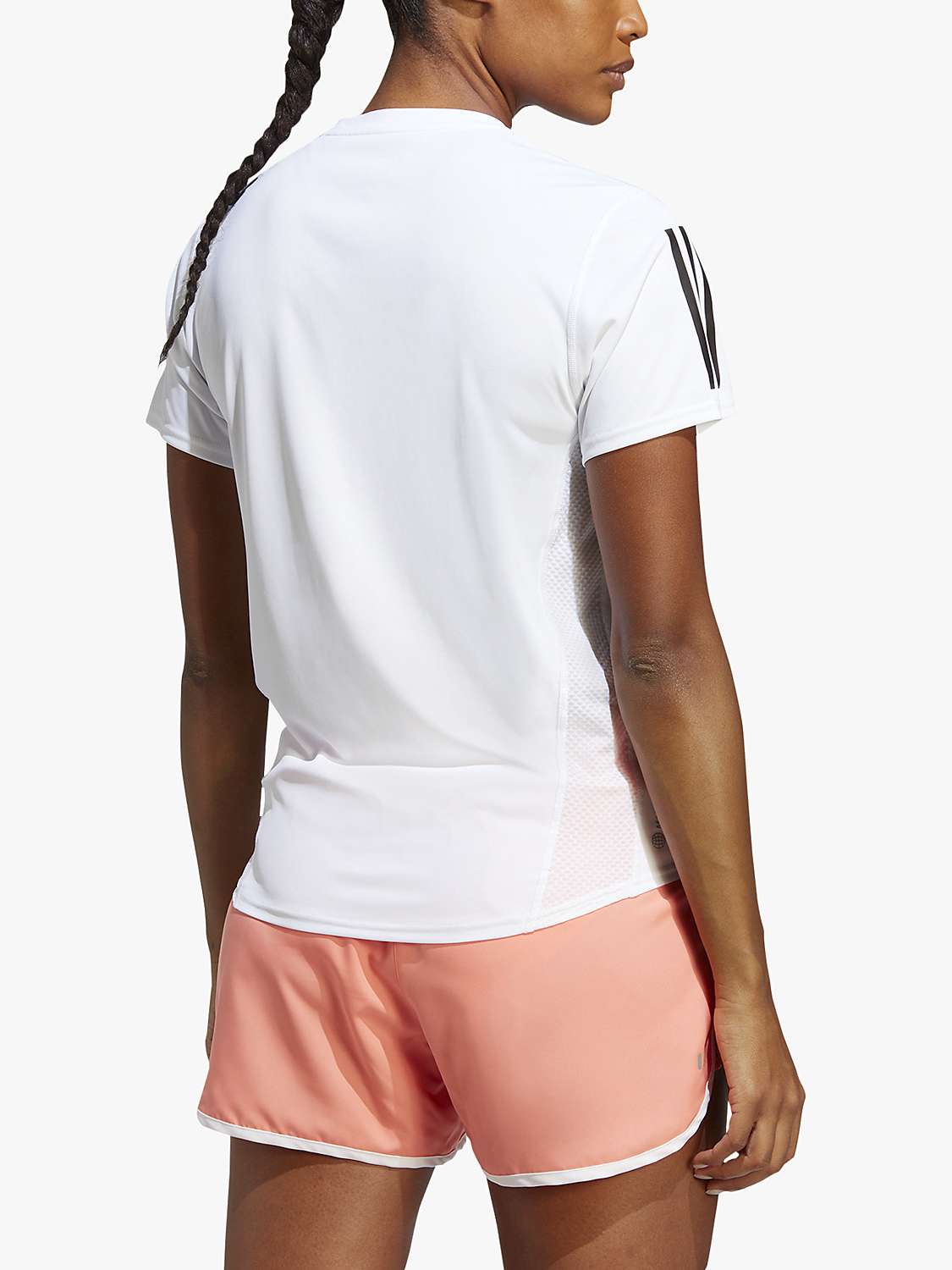 adidas Own The Run Short Sleeve Recycled Running Top, White at John ...