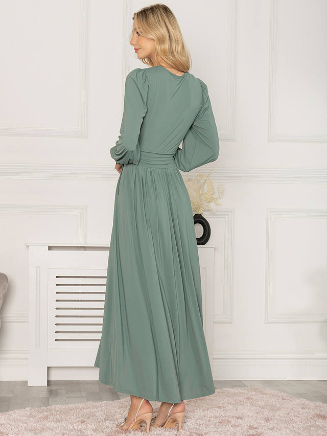 Jolie Moi Rashelle Jersey Maxi Dress, Pleat Green