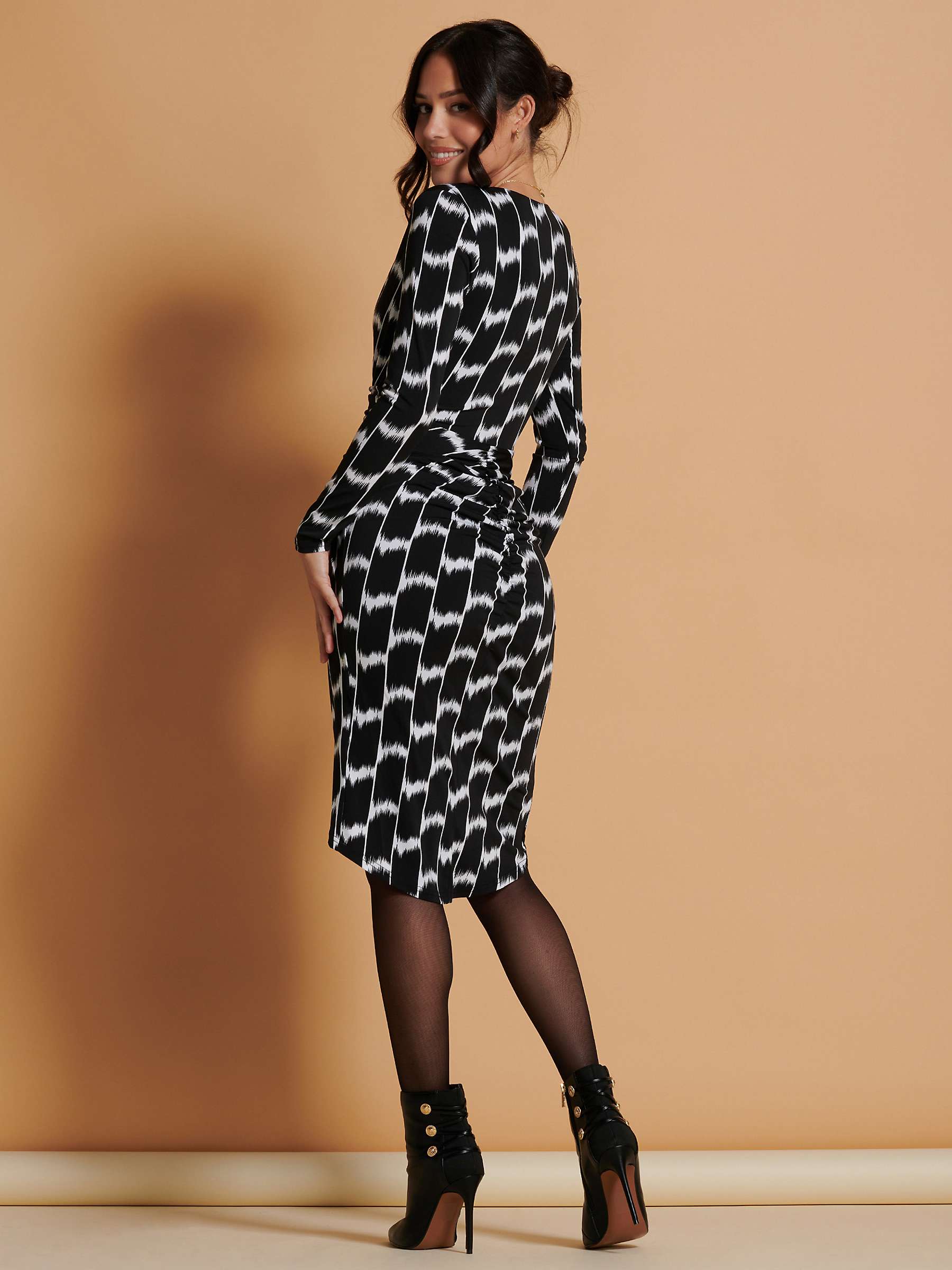 Buy Jolie Moi Phebe Geometric Dress, Black Online at johnlewis.com