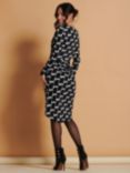 Jolie Moi Phebe Geometric Dress, Black