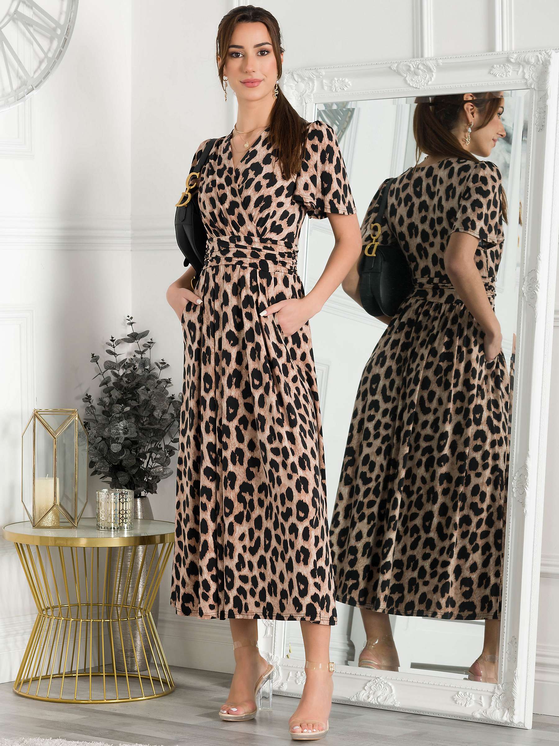 Buy Jolie Moi Quaya Jersey Maxi Dress, Pink Animal Online at johnlewis.com